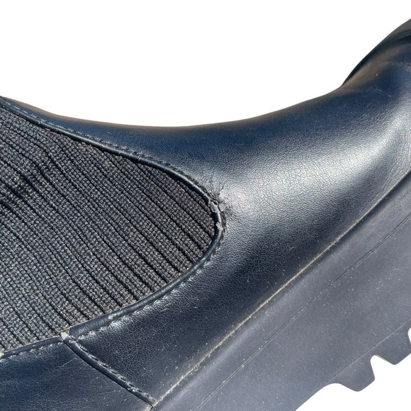ZARA TRF platform sock ankle boots lug soles black size 10 - Picture 6 of 11